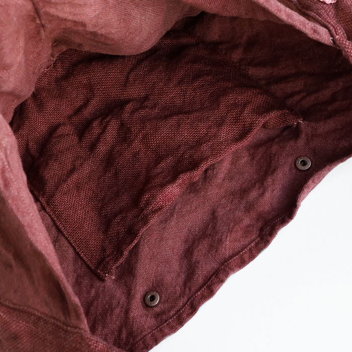 haru nomura Plant-dyed artist Haruka Nomura Natural dyed linen bag “Travel bag” Wine red [HNB-001-WIN] 