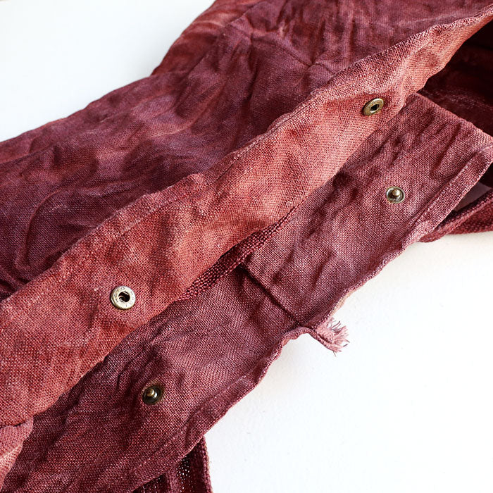 haru nomura Plant-dyed artist Haruka Nomura Natural dyed linen bag “Travel bag” Wine red [HNB-001-WIN] 
