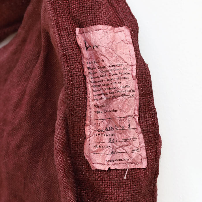 haru nomura Plant-dyed artist Haruka Nomura Natural dyed linen bag “Travel bag” Wine red [HNB-001-WIN] 