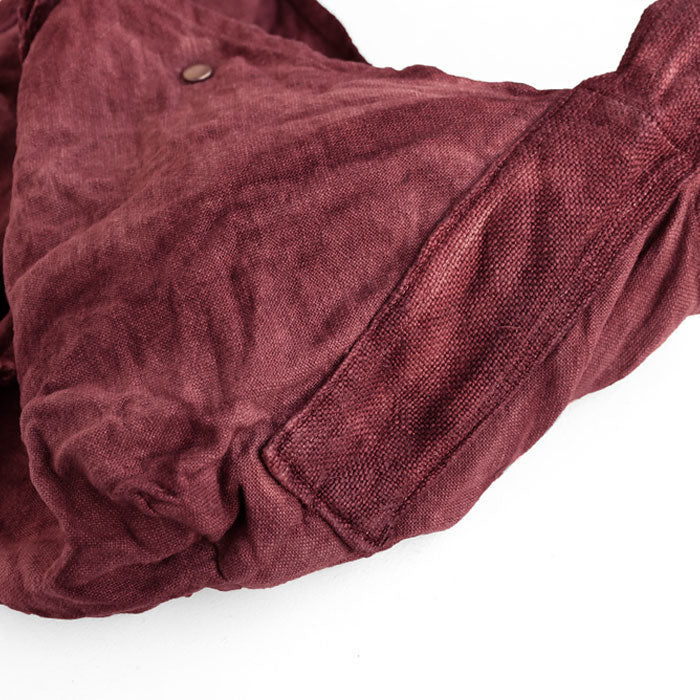 haru nomura Plant-dyed artist Haruka Nomura Natural dyed linen bag “Travel bag” Wine red [HNB-001-WIN] 