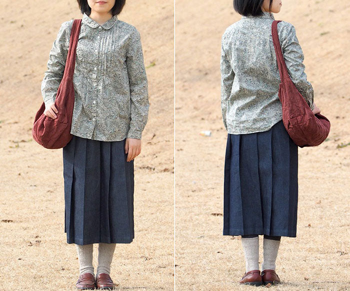 haru nomura Plant-dyed artist Haruka Nomura Natural dyed linen bag “Travel bag” Wine red [HNB-001-WIN] 
