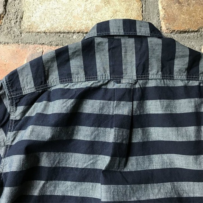 graphzero (Graphzero) Hem Pocket Long Sleeve Shirt Selvedge Border Gray [GZ-HMPKL-0111-GYBD]
