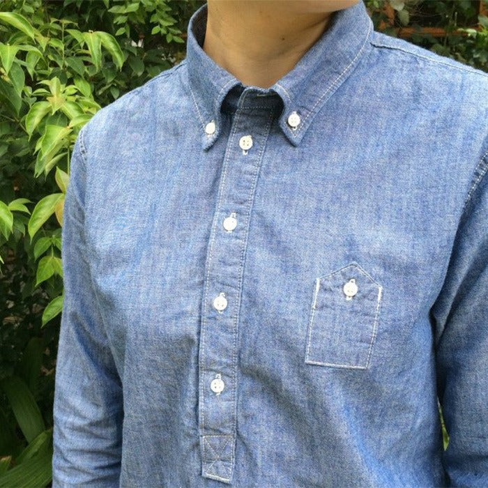 graphzero (グラフゼロ) トラベラーズ ボタンダウン プルオーバー シャンブレー[GZ-PO-LS3009-CM]