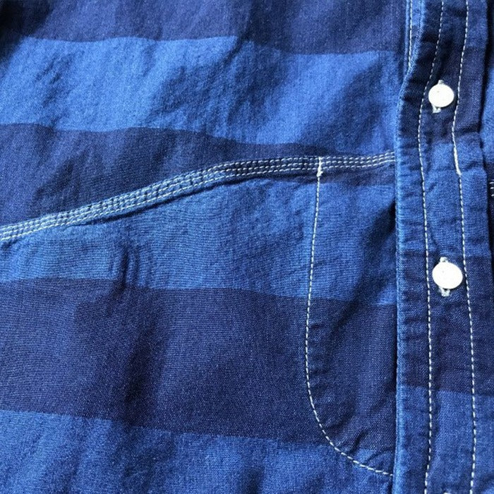 graphzero (Graphzero) Hem Pocket Long Sleeve Shirt Selvedge Border [GZ-HMPKL-0111-IDBD]