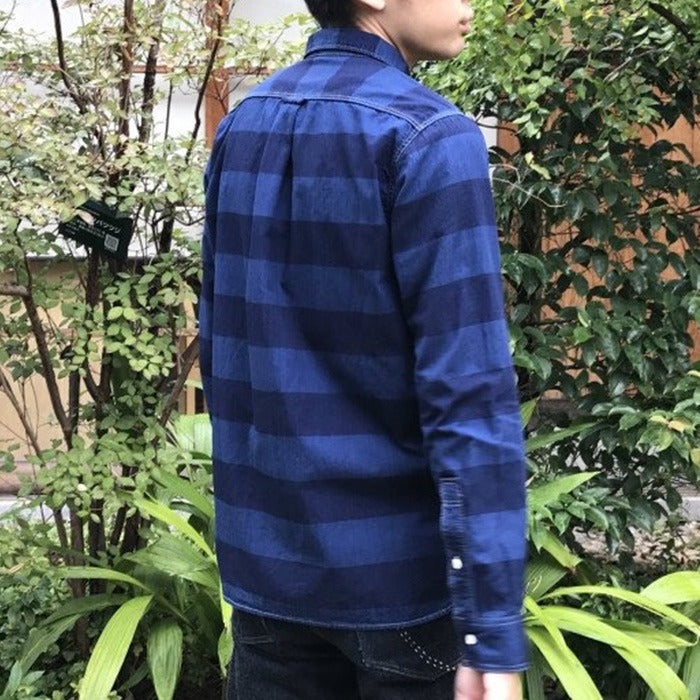 graphzero (Graphzero) Hem Pocket Long Sleeve Shirt Selvedge Border [GZ-HMPKL-0111-IDBD]