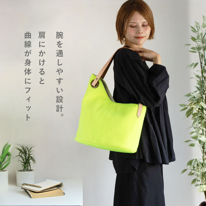 jidai Tennis Ball Felt Asymmetrical Tote Bag [J004] waji Upcycled Brand Bag Shoulder Bag A4 