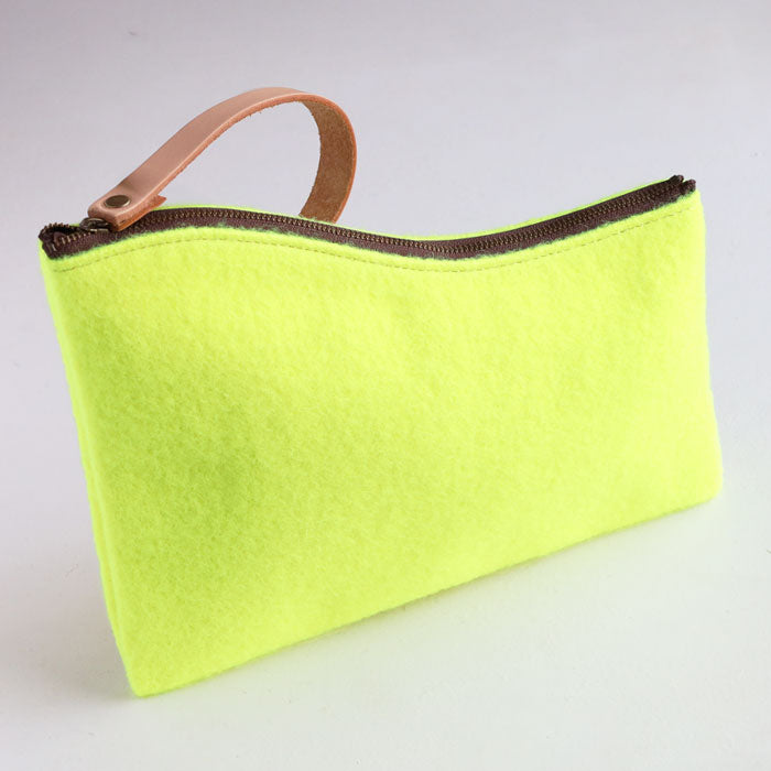 jidai Tennis Ball Felt Asymmetrical Pouch [J005] waji Upcycled Bag Brand Clutch Bag Cosmetic Pouch 