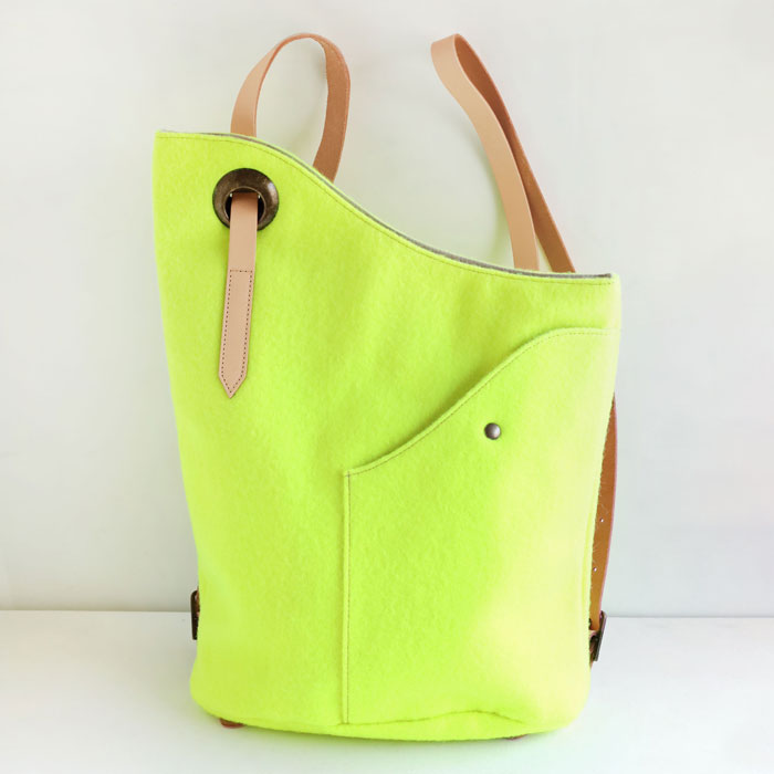jidai Tennis Ball Felt Asymmetrical Backpack [J006] waji Upcycled Bag Brand A4 Backpack 
