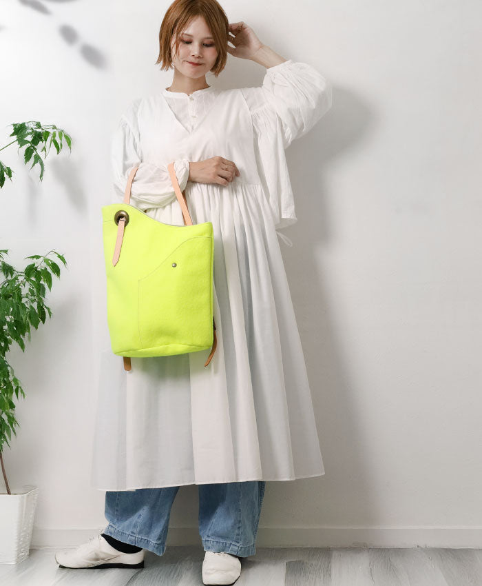 jidai Tennis Ball Felt Asymmetrical Backpack [J006] waji Upcycled Bag Brand A4 Backpack 