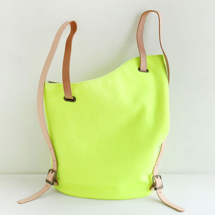 jidai Tennis Ball Felt Asymmetrical Backpack [J006] waji Upcycled Bag Brand A4 Backpack 