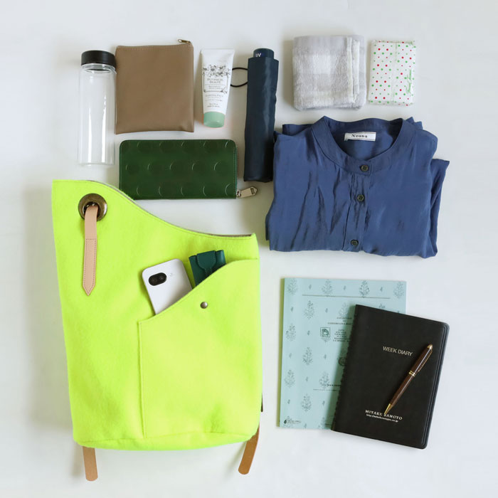 jidai Tennis Ball Felt Asymmetrical Backpack [J006] waji Upcycled Bag Brand A4 Backpack 