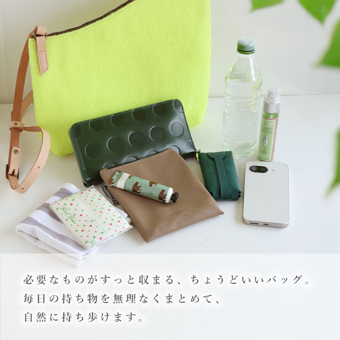 jidai(ジダイ) テニスボールフェルト アシンメトリーショルダーバッグ [J007] waji アップサイクル バッグ ブランド 肩掛け 斜めがけ