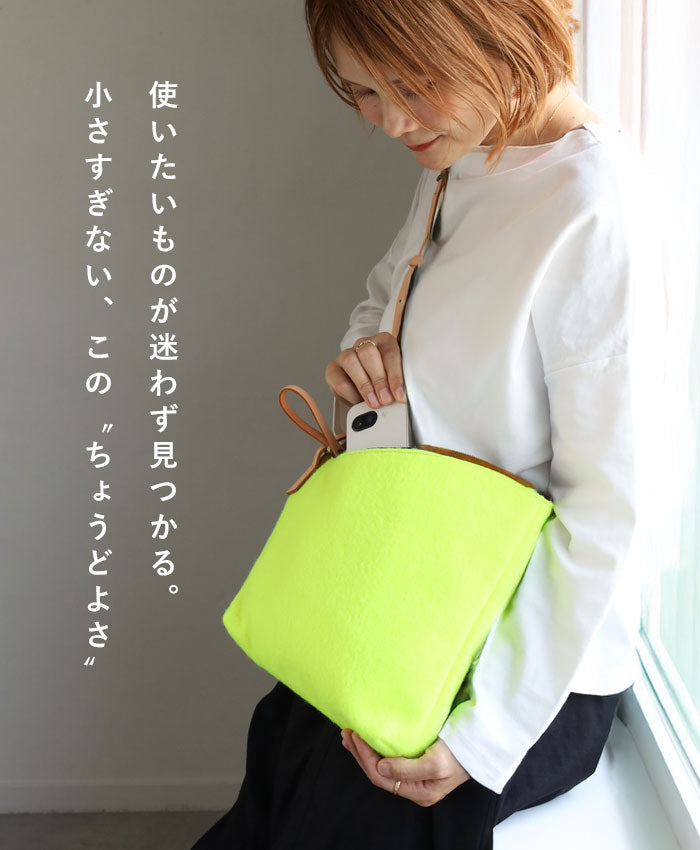 jidai(ジダイ) テニスボールフェルト アシンメトリーショルダーバッグ [J007] waji アップサイクル バッグ ブランド 肩掛け 斜めがけ