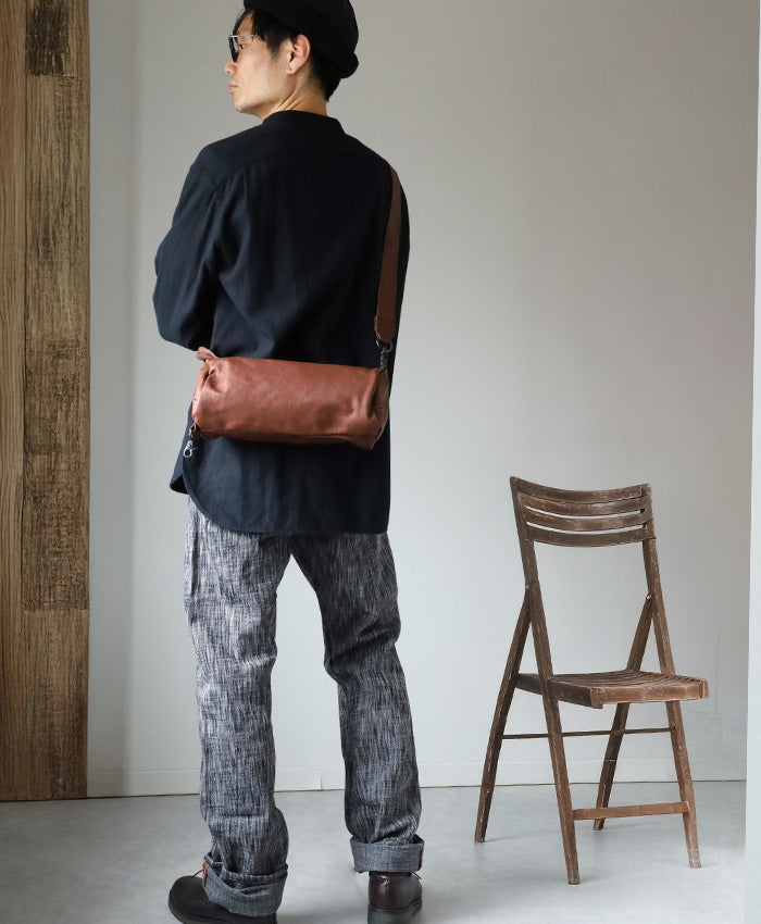 Butler Verner Sails(バトラーバーナーセイルズ)  馬革 ロール ショルダーバッグ メンズ レディース [JA-1059-22] 斜めがけ 肩掛け ポシェット ミニバッグ サコッシュ ボディバッグ 筒形