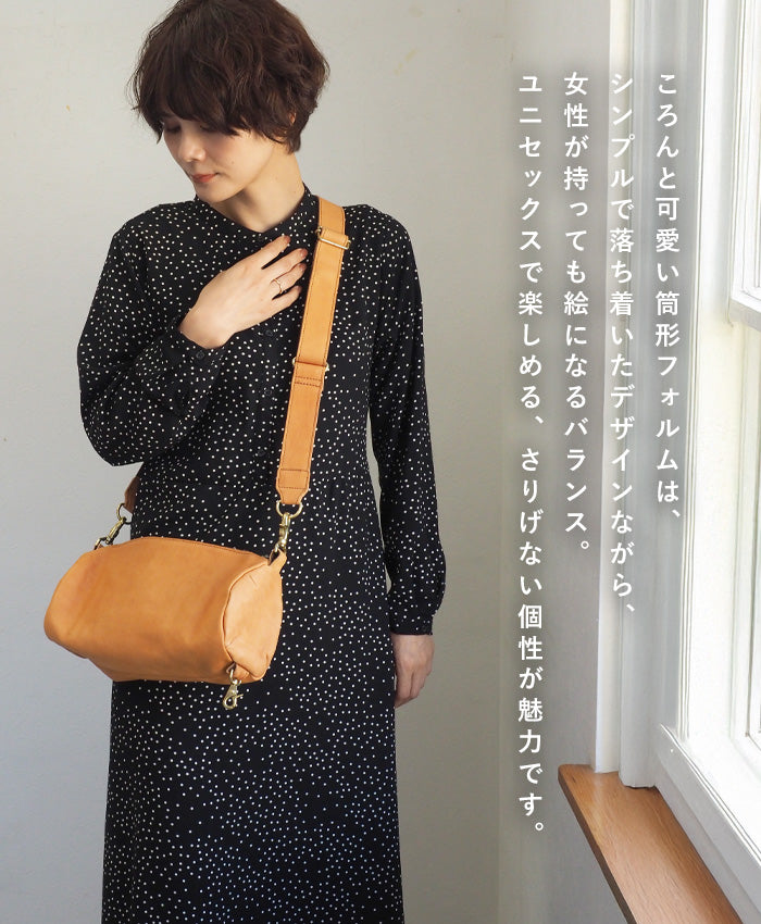 Butler Verner Sails(バトラーバーナーセイルズ)  馬革 ロール ショルダーバッグ メンズ レディース [JA-1059-22] 斜めがけ 肩掛け ポシェット ミニバッグ サコッシュ ボディバッグ 筒形