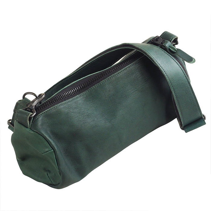 【美品】バトラーバーナーセイルズ　ロールショルダーバッグ　馬革　ダークグリーン Butler Verner Sails(バトラーバーナーセイルズ) 馬革 ロール