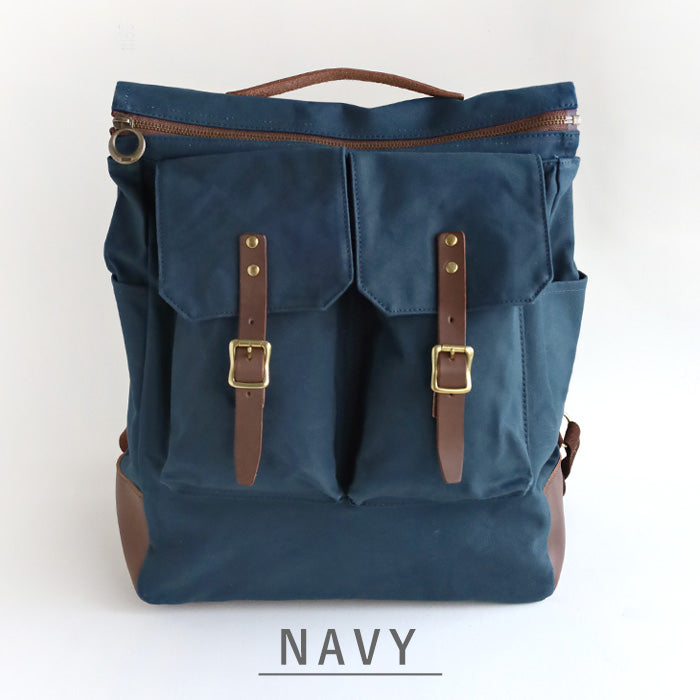 [2 colors] Butler Verner Sails No. 10 Paraffin Canvas Open Zipper Backpack [JA-1611] Women's Men's Canvas Lightweight B4 Backpack 