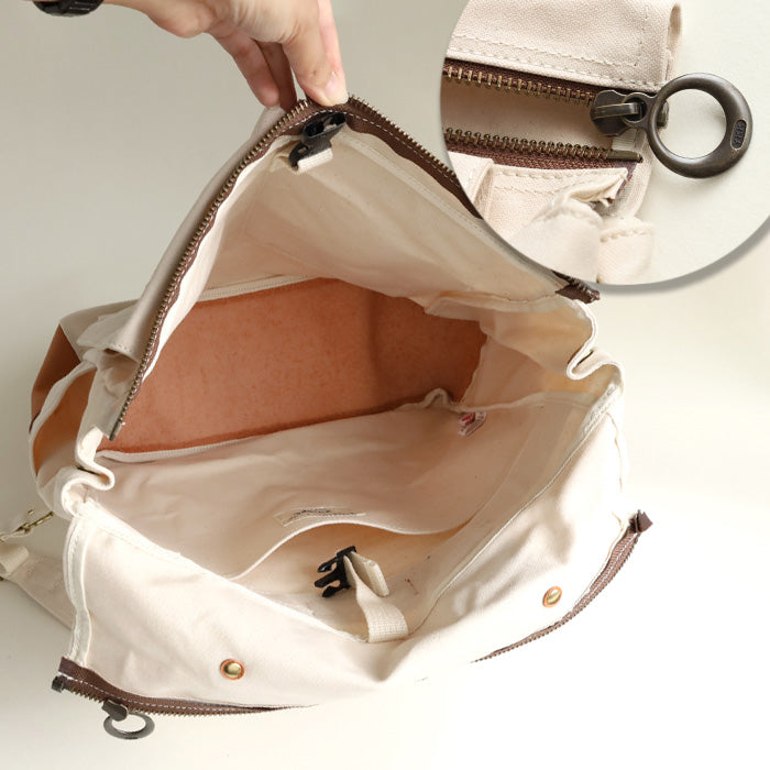 [2 colors] Butler Verner Sails No. 10 Paraffin Canvas Open Zipper Backpack [JA-1611] Women's Men's Canvas Lightweight B4 Backpack 