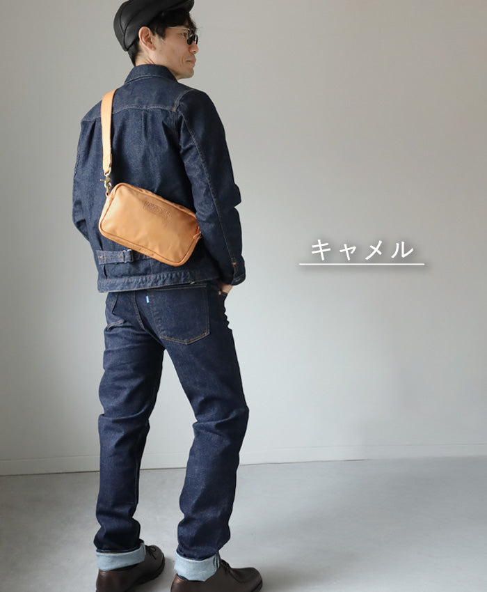 Butler Verner Sails(バトラーバーナーセイルズ)馬革 スクエアジップ ショルダーバッグ メンズ レディース 男女兼用 [JA-2427-22] 斜めがけ 肩掛け ポシェット ミニバッグ サコッシュ ボディバッグ シンプル 小さめ