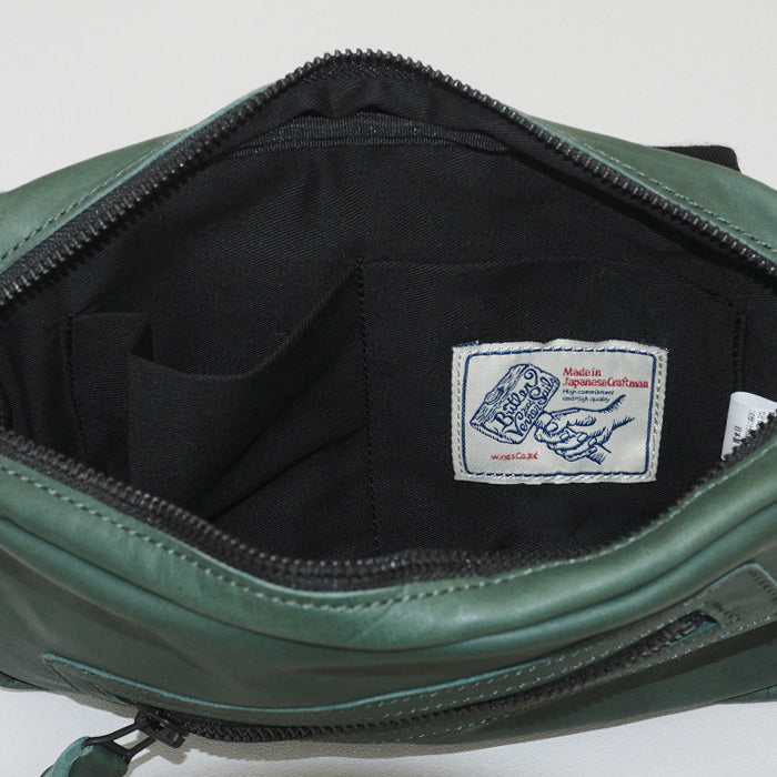 Butler Verner Sails(バトラーバーナーセイルズ)馬革 スクエアジップ ショルダーバッグ メンズ レディース 男女兼用 [JA-2427-22] 斜めがけ 肩掛け ポシェット ミニバッグ サコッシュ ボディバッグ シンプル 小さめ
