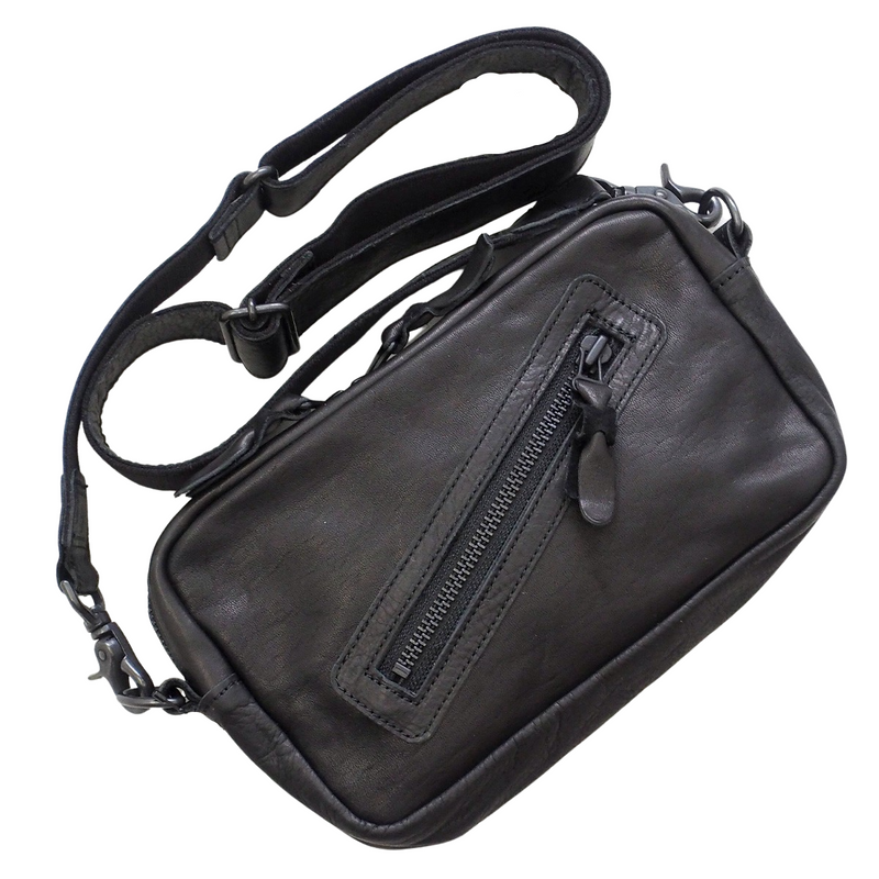 Butler Verner Sails(バトラーバーナーセイルズ)馬革 スクエアジップ ショルダーバッグ メンズ レディース 男女兼用 [JA-2427-22] 斜めがけ 肩掛け ポシェット ミニバッグ サコッシュ ボディバッグ シンプル 小さめ