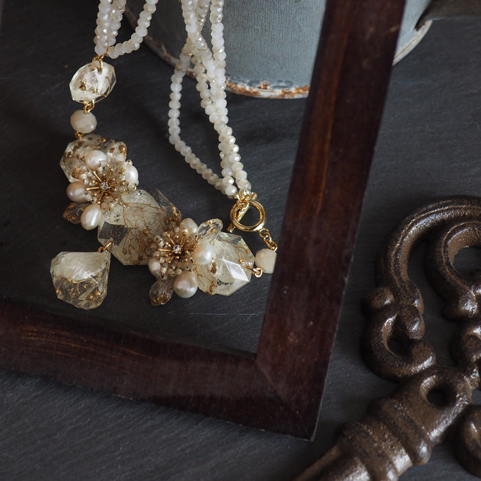 jouer avec moa? Handmade Resin Necklace "Back Alley Serenade" [JAM-04] Resin Accessories Ladies 