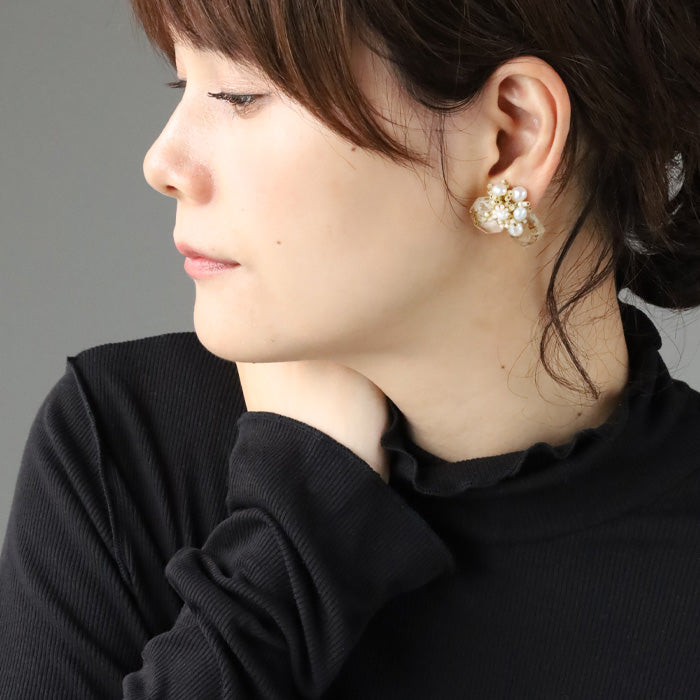 jouer avec moa? Handmade resin earrings "Star Orbit" [JAM-10] Resin accessories for women