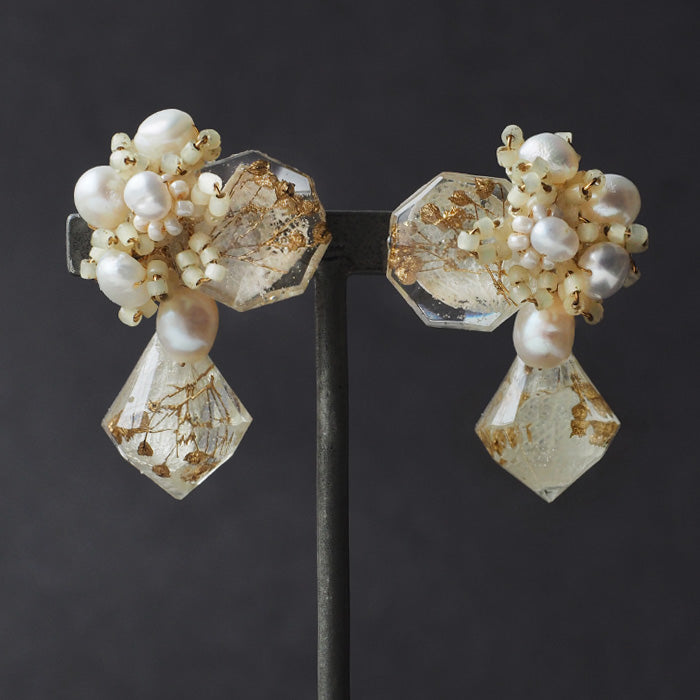 jouer avec moa? Handmade resin earrings "Star Orbit" [JAM-10] Resin accessories for women