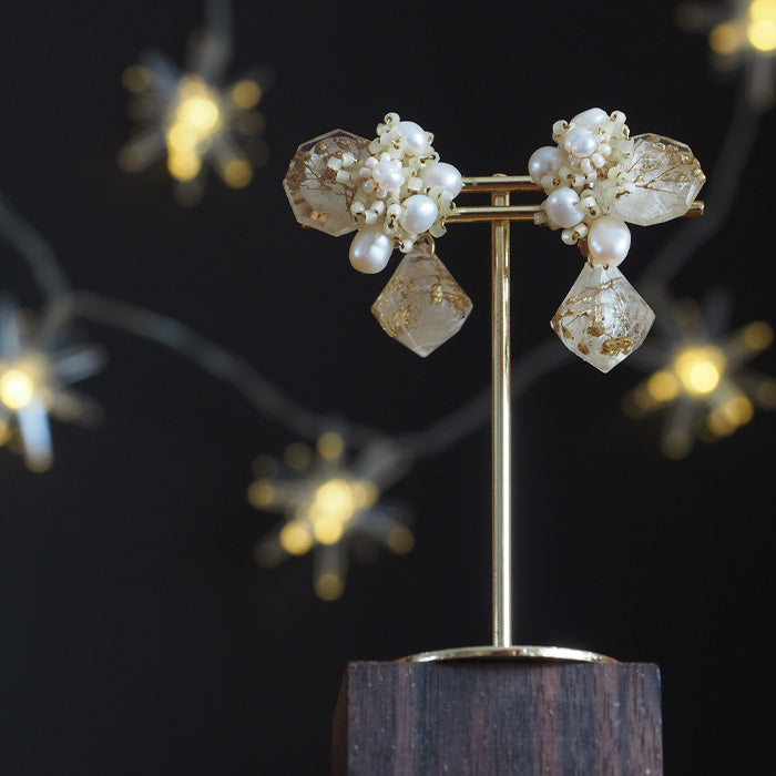 jouer avec moa? Handmade resin earrings "Star Orbit" [JAM-10] Resin accessories for women