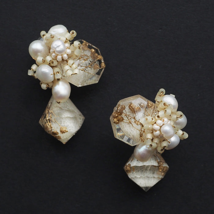 jouer avec moa? Handmade Resin Earrings "Star Orbit" [JAM-10] Resin Accessories Women's 