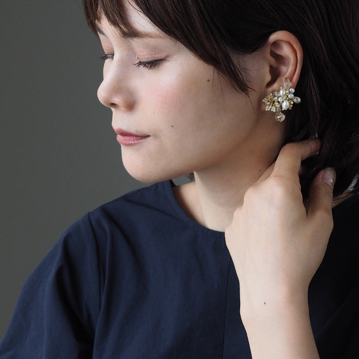 jouer avec moa? Handmade resin earrings "Small bouquet" [JAM-11] Resin accessories for women