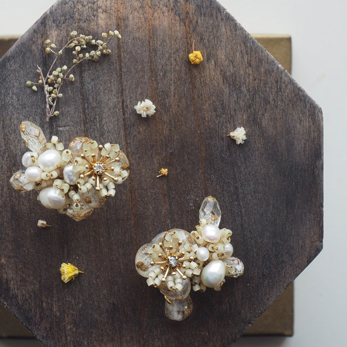 jouer avec moa? Handmade resin earrings "Small bouquet" [JAM-11] Resin accessories for women