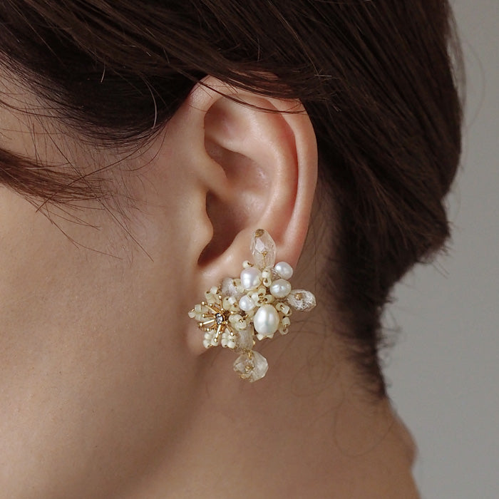 jouer avec moa? Handmade resin earrings "Small bouquet" [JAM-11] Resin accessories for women