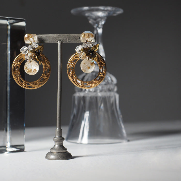 jouer avec moa? Handmade resin earrings "Circle of Light" [JAM-12] Resin accessories for women