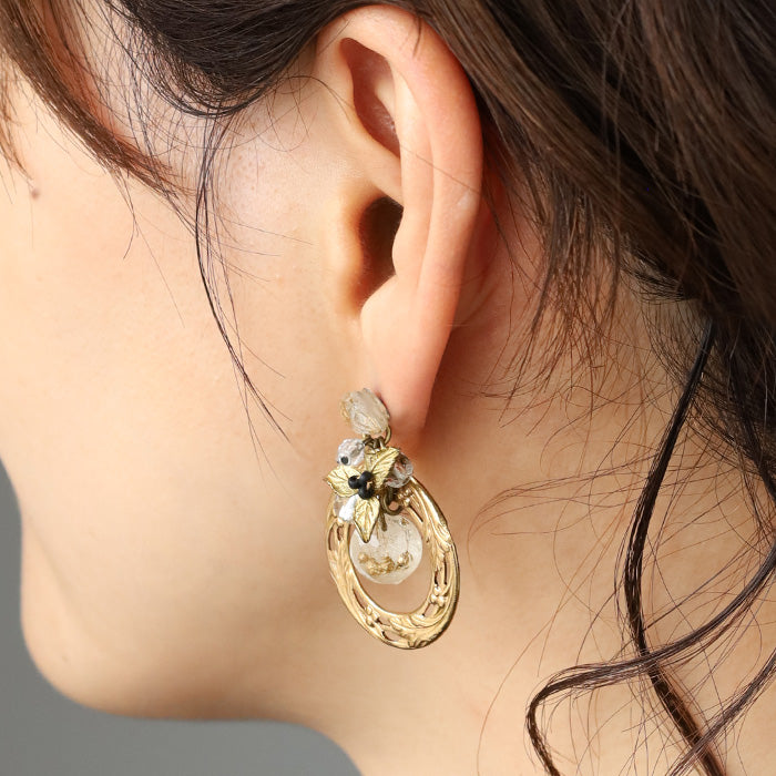 jouer avec moa? Handmade Resin Earrings "Circle of Light" [JAM-12] Resin Accessories Ladies 