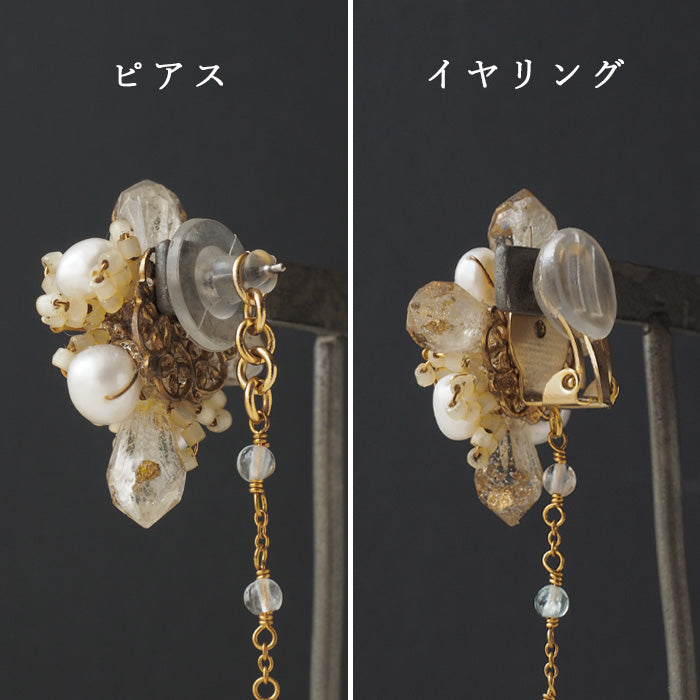 jouer avec moa? Handmade resin pierced earrings "Sleeping magic" [JAM-15] Resin accessories ladies 