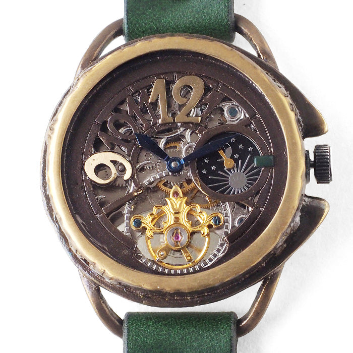 KINO（キノ） 手作り腕時計 自動巻き 裏スケルトン ファンファーレ SUN＆MOON [K-13]