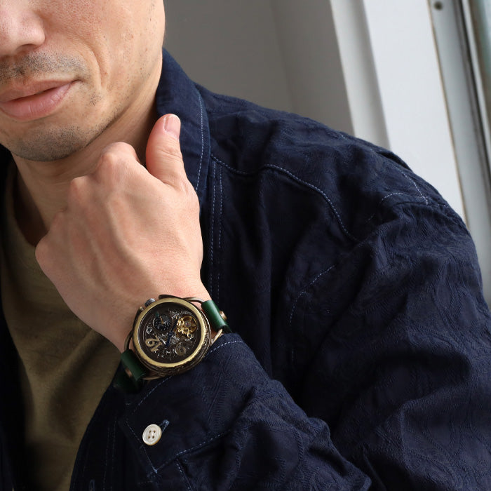 KINO（キノ） 手作り腕時計 自動巻き 裏スケルトン ファンファーレ SUN＆MOON [K-13]