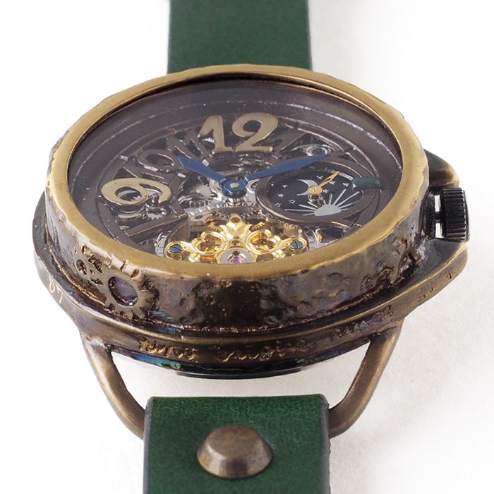 KINO（キノ） 手作り腕時計 自動巻き 裏スケルトン ファンファーレ SUN＆MOON [K-13]