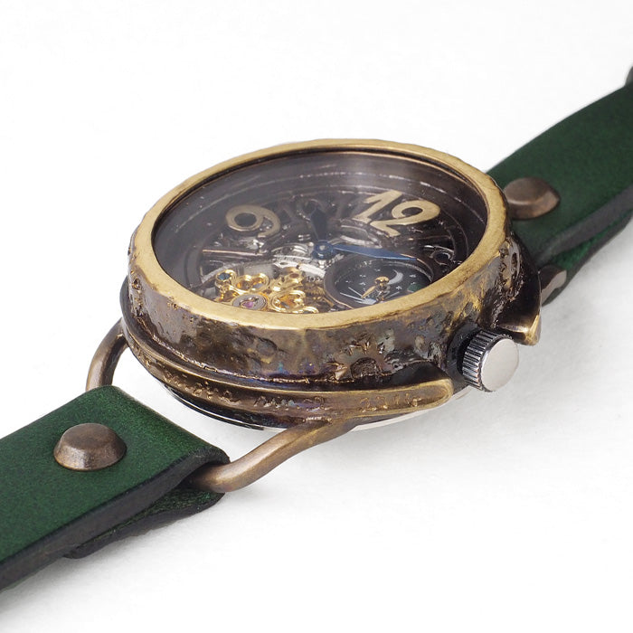 KINO（キノ） 手作り腕時計 自動巻き 裏スケルトン ファンファーレ SUN＆MOON [K-13]