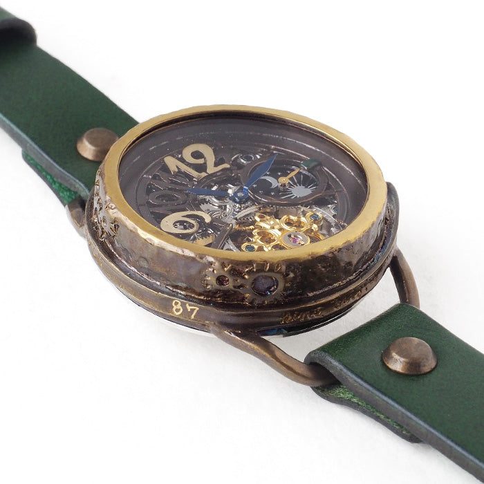 KINO（キノ） 手作り腕時計 自動巻き 裏スケルトン ファンファーレ SUN＆MOON [K-13]