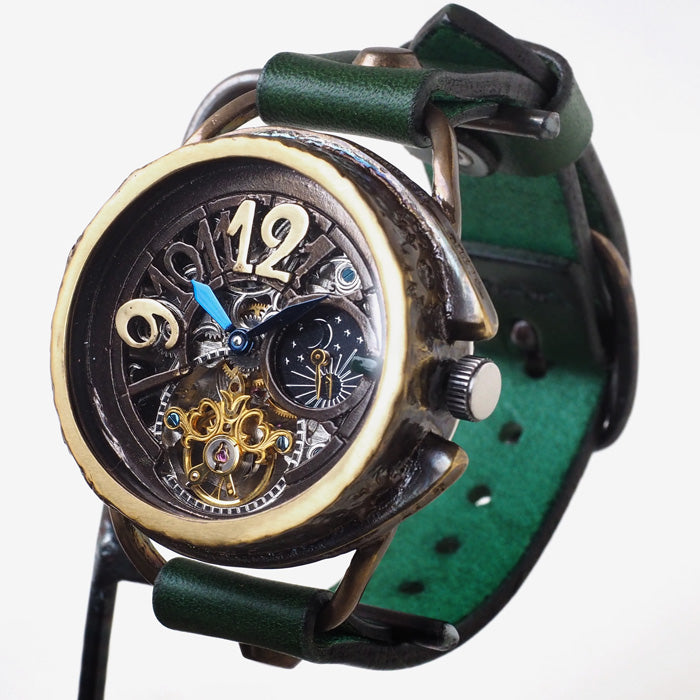 KINO（キノ） 手作り腕時計 自動巻き 裏スケルトン ファンファーレ SUN＆MOON [K-13]