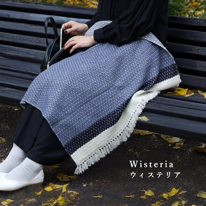 【２色】kobooriza 工房織座 LOOP ウール ブランケット ショール ドットパターン 70×110cm レディース [K-BS-KO09] 愛媛県 今治市 マフラー 織物 ブランド