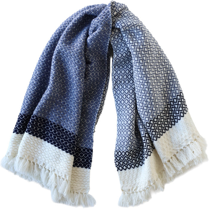 2色】kobooriza 工房織座 LOOP ウール ブランケット ショール ドット