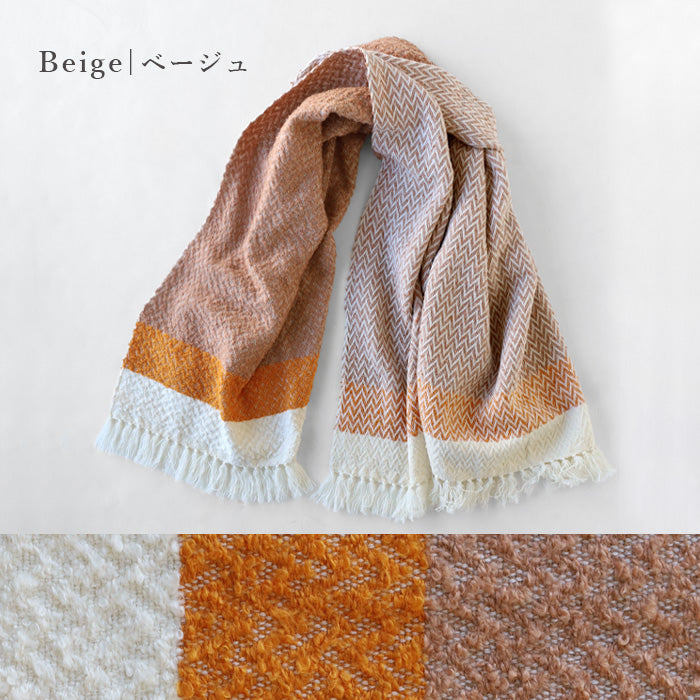 【3色】kobooriza 工房織座 LOOP ウール コットン ブランケット ショール ヘリンボーン 80×120cm レディース [K-BS-LP03] 愛媛県 今治市 マフラー 織物 ブランド