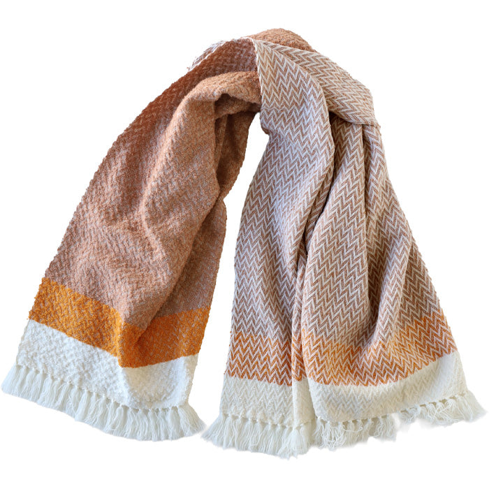 KOBOORIZA LOOP Wool and Cotton Blanket/Shawl, Herringbone Pattern, 80x120cm, Women's, 3 Colors [K-BS-LP03], Imabari City, Ehime Prefecture, Scarf, Textile Brand 