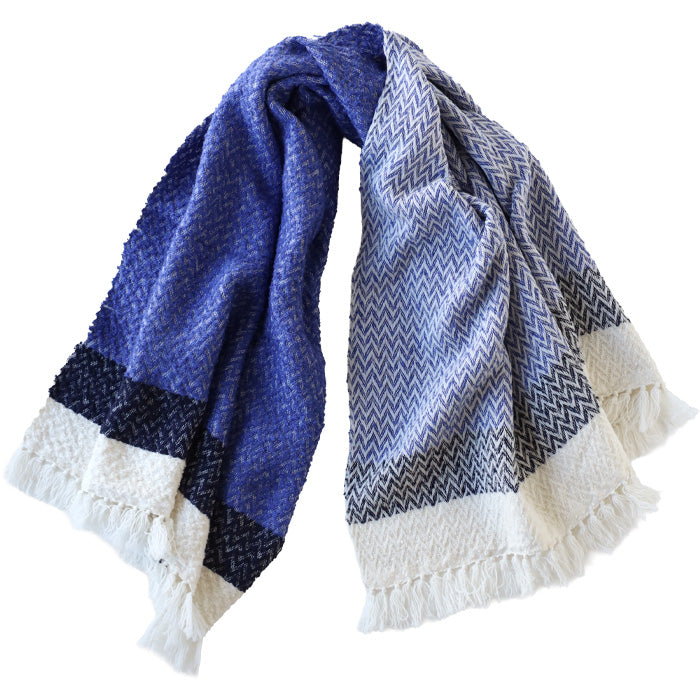 KOBOORIZA LOOP Wool and Cotton Blanket/Shawl, Herringbone Pattern, 80x120cm, Women's, 3 Colors [K-BS-LP03], Imabari City, Ehime Prefecture, Scarf, Textile Brand 