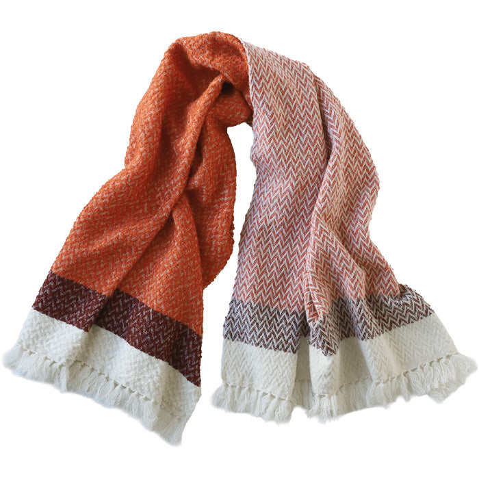 KOBOORIZA LOOP Wool and Cotton Blanket/Shawl, Herringbone Pattern, 80x120cm, Women's, 3 Colors [K-BS-LP03], Imabari City, Ehime Prefecture, Scarf, Textile Brand 