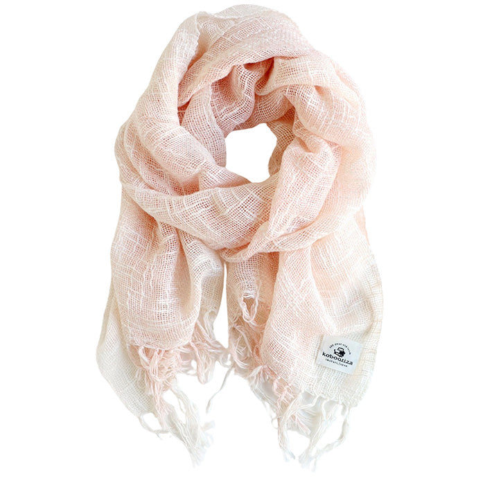 kobooriza 工房織座  麻 ボタニカル オーガニック 節糸格子 マフラー [K-MF-FU04] レディース  ストール ショール 愛媛県 今治市 織物 ブランド