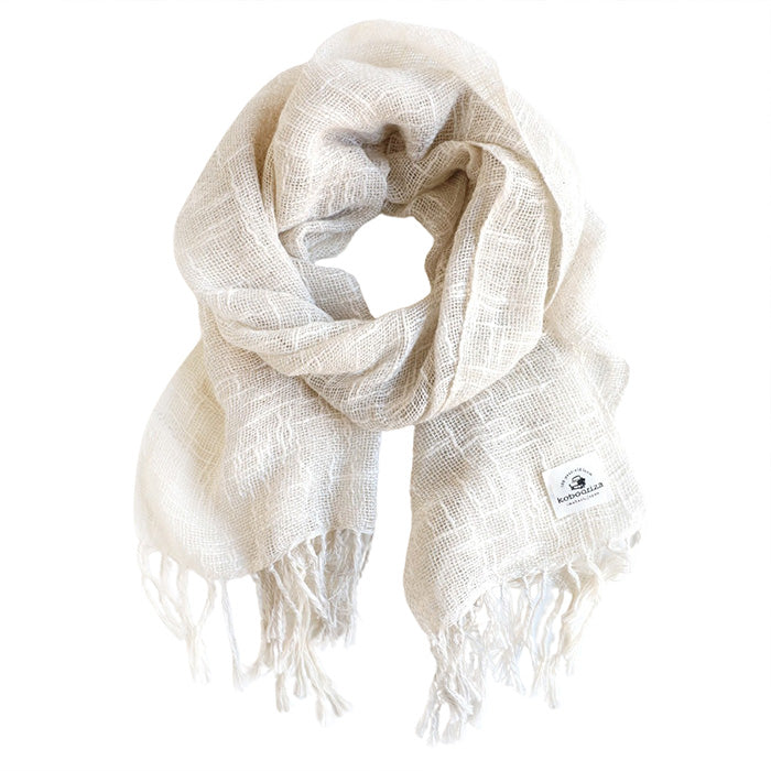 kobooriza 工房織座  麻 ボタニカル オーガニック 節糸格子 マフラー [K-MF-FU04] レディース  ストール ショール 愛媛県 今治市 織物 ブランド